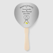 Éventail Tennis Thème Mariage Silver Hand Fan (Devant)