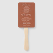 Éventail Terracotta Chinoiserie Floral Wedding Program (Dos)