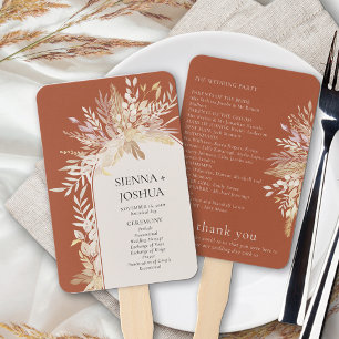Éventail Terracotta Elegant Botanical Arch Wedding Programm
