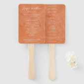 Éventail Terracotta Eucalyptus Burgundy Orange Floral (Devant et derrière)