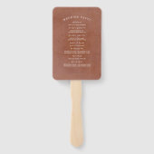 Éventail Terracotta Floral Wedding Programme (Dos)