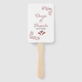 Éventail Terracotta noir rustique espagnol mariage couple f (Dos)
