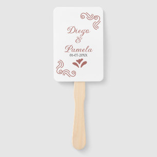 Éventail Terracotta noir rustique espagnol mariage couple f
