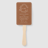 Éventail Terracotta Poitrine feuillue Monogramme Programme  (Devant)