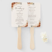 Éventail Terracotta Rust Fall Floral Wedding Programme (Devant et derrière)