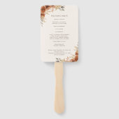 Éventail Terracotta Rust Fall Floral Wedding Programme (Dos)