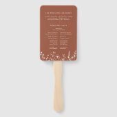 Éventail Terracotta Rustic Fall Fleur sauvage Wedding Progr (Dos)
