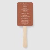 Éventail Terracotta String Lights Script Wedding Programme (Dos)