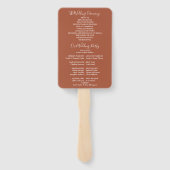 Éventail Terracotta String programme de mariage (Dos)