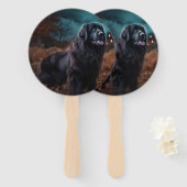 Éventail Terre-Neuve Halloween (Devant et derrière)