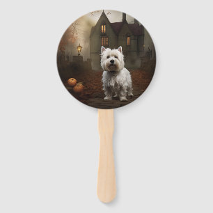Éventail Terrier blanc de l'ouest de l'Écosse Halloween Épo