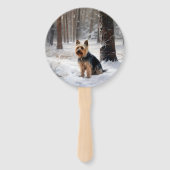 Éventail Terrier Soyeux Qu'il neige Noël (Dos)
