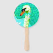 Éventail Tête de cygne blanche (Dos)