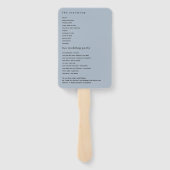 Éventail Texte minimaliste simple Dusty Blue Wedding Progra (Dos)