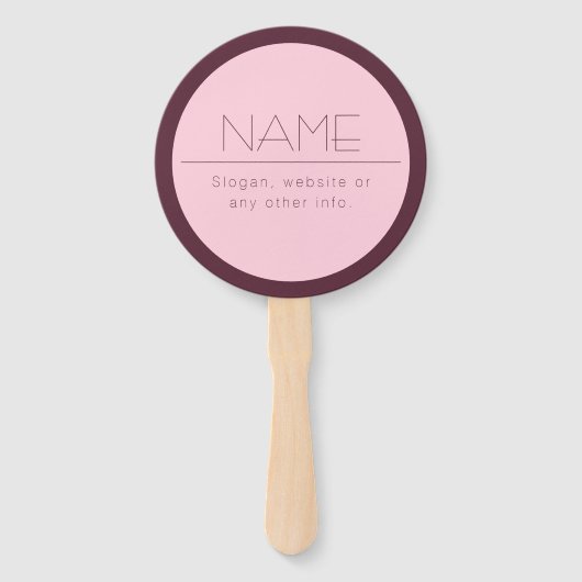 Éventail Texte moderne personnalisable avec bordure (Devant)