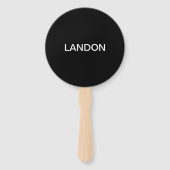 Éventail Texte modifiable moderne | Noir et blanc (Devant)