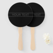 Éventail Texte personnalisable | Gras moderne noir et gris  (Devant et derrière)