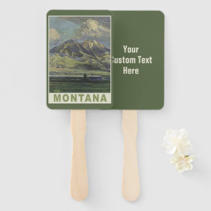 Éventail Texte personnalisé Voyage vintage Montana
