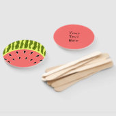 Éventail Texte rose en bande de pastèque (Non-assemblé)