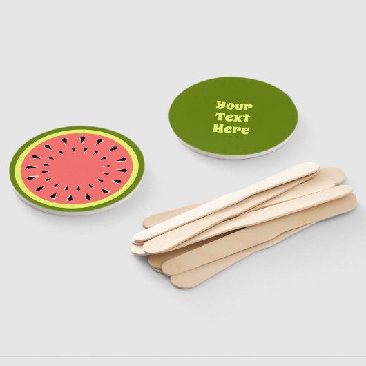 Éventail Texte rose pastèque (Non-assemblé)