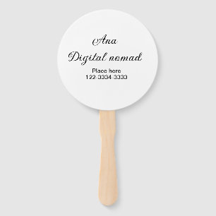 Éventail Texte simple minimal ajoutez votre nom lieu ville