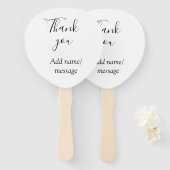 Éventail Thank you add name message simple stylish calligra (Devant et derrière)