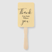 Éventail Thank you from add name yellow Pastel boho wedding (Dos)
