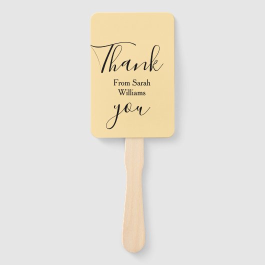Éventail Thank you from add name yellow Pastel boho wedding (Devant)