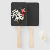 Éventail Thanksgiving Turkey Moo Cow Head Fundy Fall Family (Devant et derrière)