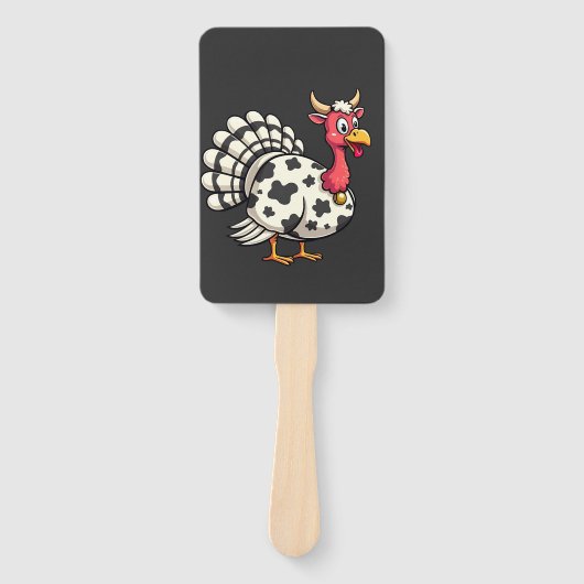 Éventail Thanksgiving Turkey Moo Cow Head Fundy Fall Family (Devant)