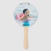 Éventail Thème d'anniversaire de la fête du requin Photo (Dos)