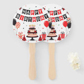 Éventail Thème de joyeux anniversaire coccinelle mignon (Devant et derrière)