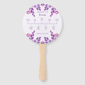 Éventail Thème Mariage Feuille violet (Devant)