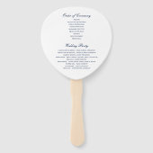 Éventail Thème nautique Mariage Seashell Custom Navy (Dos)