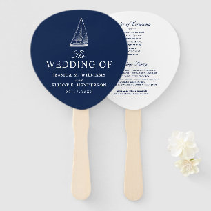 Éventail Thème nautique Mariage Voilier Custom Marine