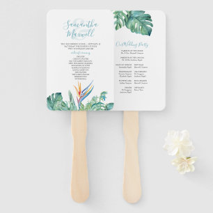 Éventail Thème tropical Programme de mariage floral
