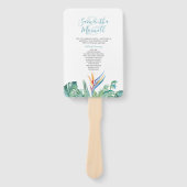 Éventail Thème tropical Programme de mariage floral (Devant)