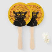 Éventail Theophile Steinlen - Le Conversation Noir Vintage (Devant et derrière)