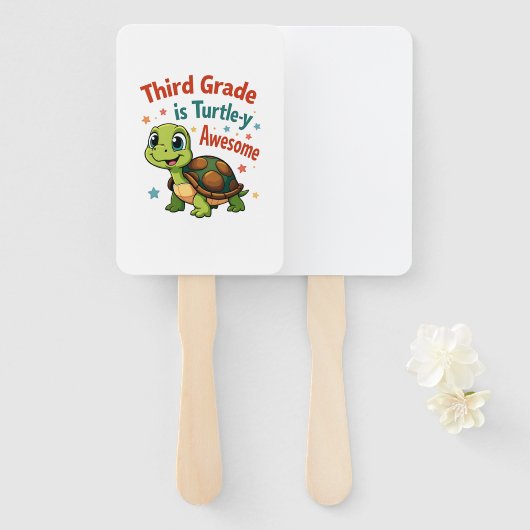 Éventail Third grade Turtle-y Awesome 3rd Grade Back to Sch (Devant et derrière)
