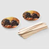 Éventail Tibétain Mastiff Chiot Automne Citrouille délice (Non-assemblé)