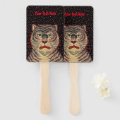 Éventail Tiger Tiger Tiger Tige Face Rouge Accents Points s (Devant et derrière)