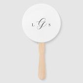 Éventail Timeless Black and White Monogram Elegant Wedding (Devant)