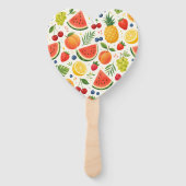 Éventail Tissu à motif de fruits d'été | Pastèque tropicale (Devant)