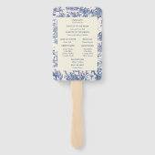 Éventail Toile bleue et blanche (Dos)