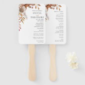 Éventail Tomber amoureux | Boho Flowers Programme de mariag (Devant et derrière)