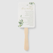 Éventail Toscane moderne Olive Feuille Branche Mariage Hand (Dos)