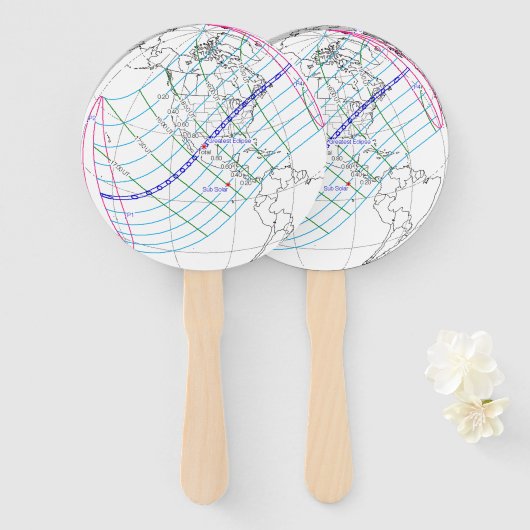 Éventail Total Solaire Eclipse 2024 Global Path (Devant et derrière)