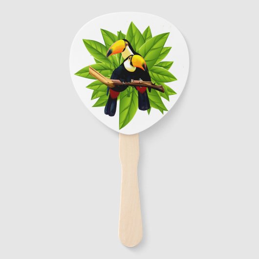 Éventail Toucan Duo Blanc (Dos)
