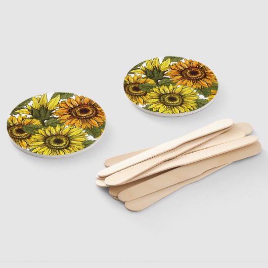 Éventail Tournesol à main (Non-assemblé)