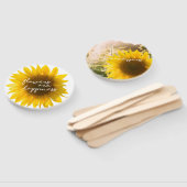 Éventail Tournesol citation "Les fleurs sont du bonheur" (Non-assemblé)